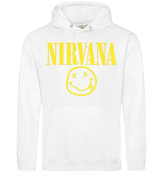 Мужская толстовка (худи) Nirvana logo Белый фото