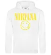 Мужская толстовка (худи) Nirvana logo Белый фото