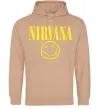 Мужская толстовка (худи) Nirvana logo Песочный фото