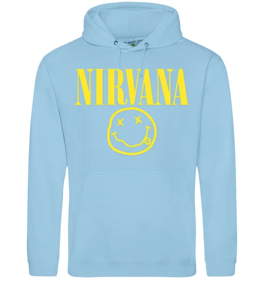 Чоловіча толстовка (худі) Nirvana logo Блакитний фото