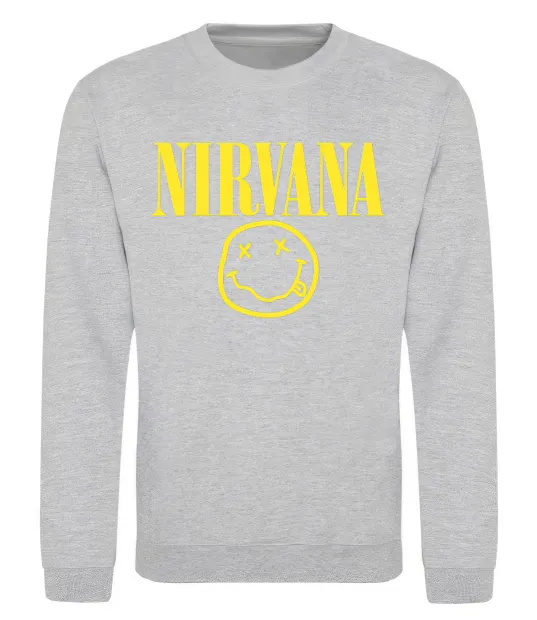 Свитшот Nirvana logo Серый меланж фото