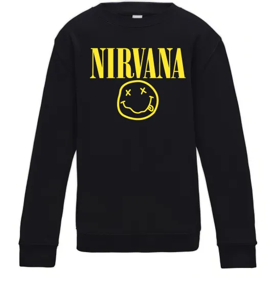 Детский Свитшот Nirvana logo Черный фото