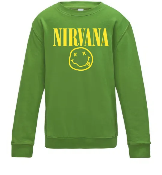 Детский Свитшот Nirvana logo Лаймовый фото