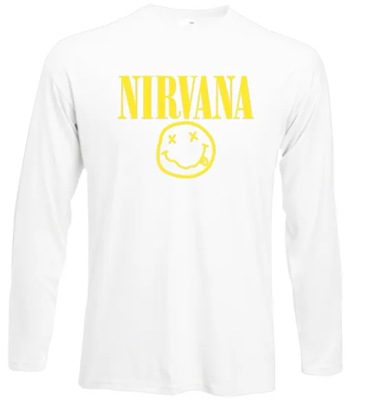 Лонгслів Nirvana logo Білий фото