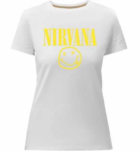Женская премиум футболка Nirvana logo Белый фото