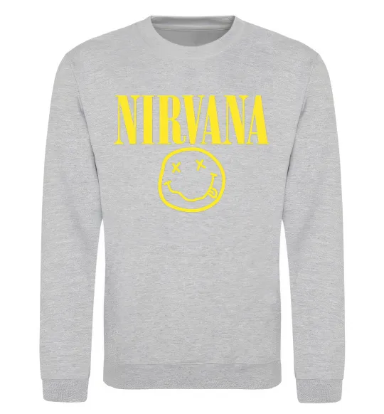 Свитшот Nirvana logo Серый меланж фото