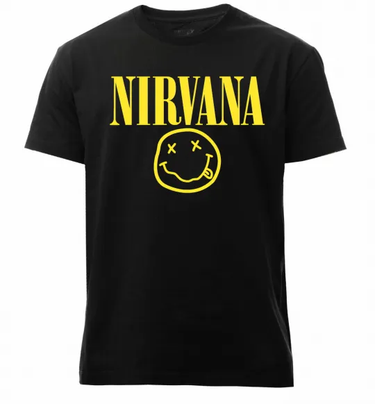 Чоловіча преміум футболка Nirvana logo Чорний фото