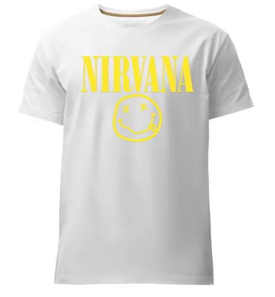 Чоловіча преміум футболка Nirvana logo Білий фото