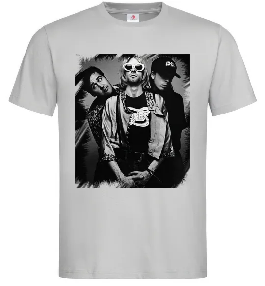 Чоловіча футболка Nirvana band photo Сірий фото