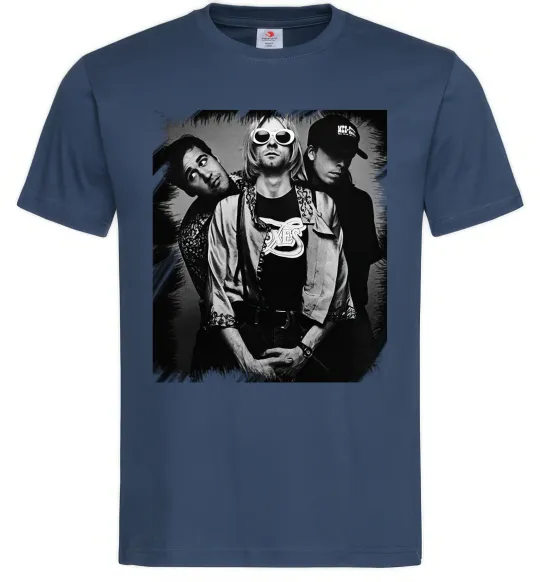 Чоловіча футболка Nirvana band photo Темно-синій фото