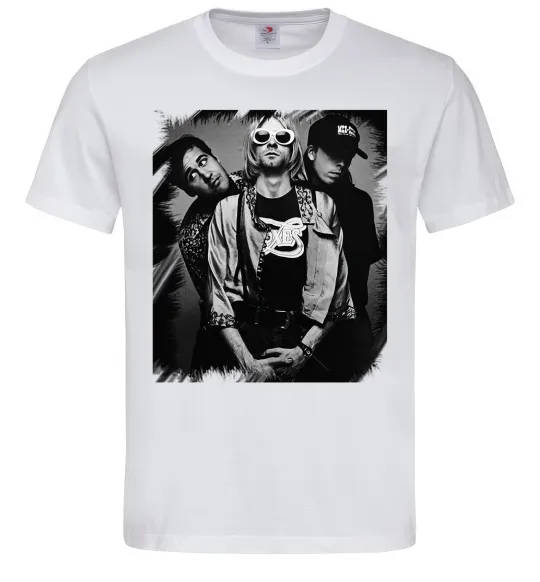 Чоловіча футболка Nirvana band photo Білий фото