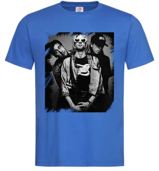 Чоловіча футболка Nirvana band photo Яскраво-синій фото