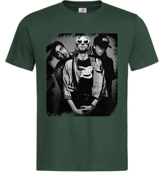Чоловіча футболка Nirvana band photo Темно-зелений фото