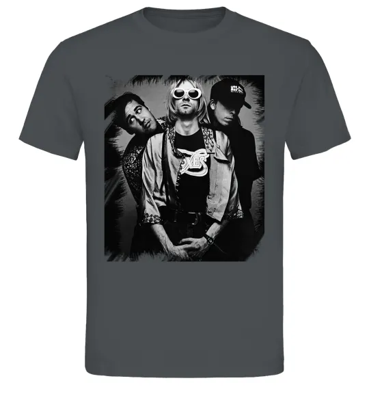Чоловіча футболка Nirvana band photo Графіт фото
