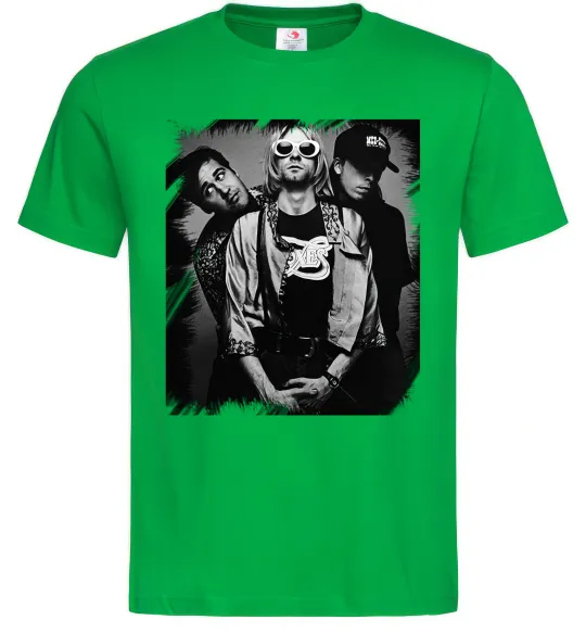 Чоловіча футболка Nirvana band photo Зелений фото