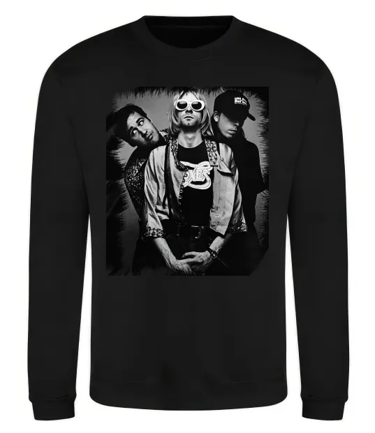 Світшот Nirvana band photo Чорний фото