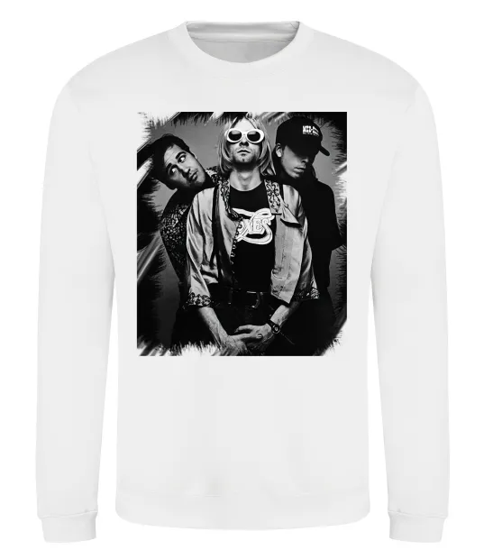 Світшот Nirvana band photo Білий фото