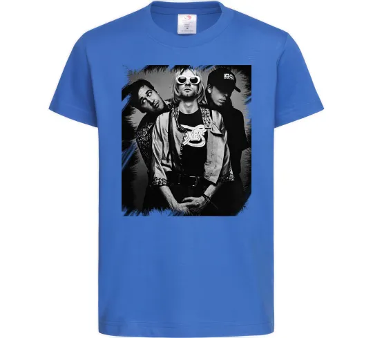 Детская футболка Nirvana band photo Ярко-синий фото