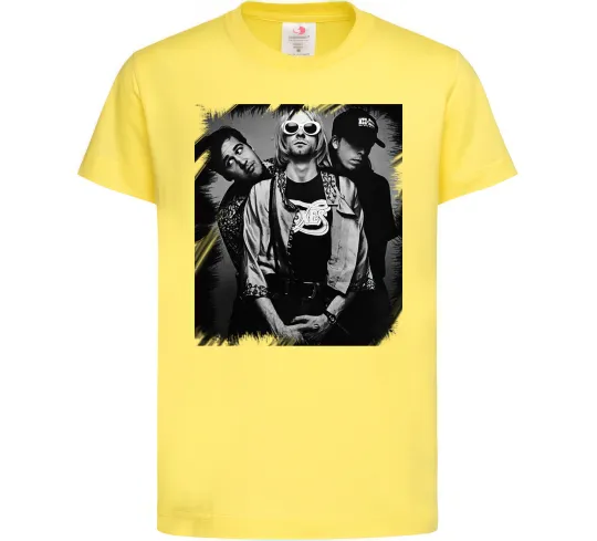 Детская футболка Nirvana band photo Лимонный фото