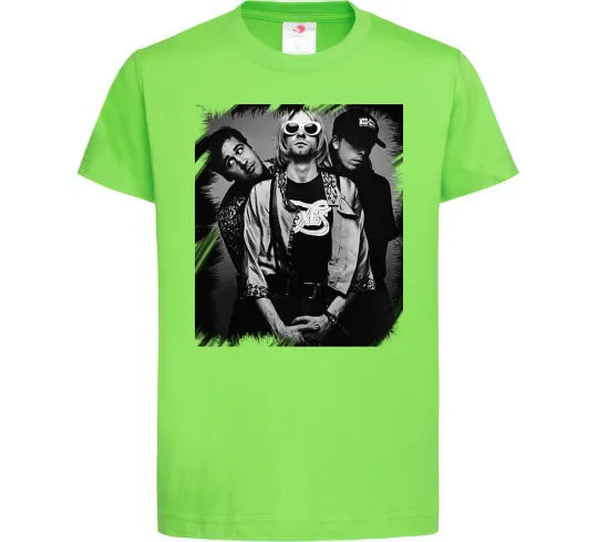 Детская футболка Nirvana band photo Лаймовый фото