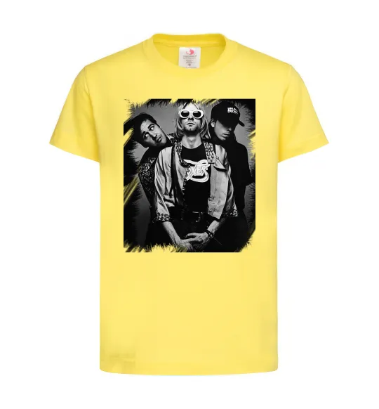 Детская футболка Nirvana band photo Лимонный фото
