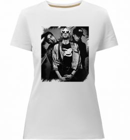 Женская премиум футболка Nirvana band photo