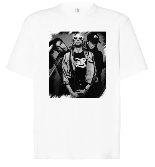 Футболка Оверсайз Nirvana band photo Білий фото