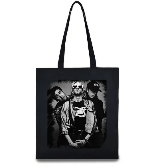 Еко-сумка Nirvana band photo Чорний фото