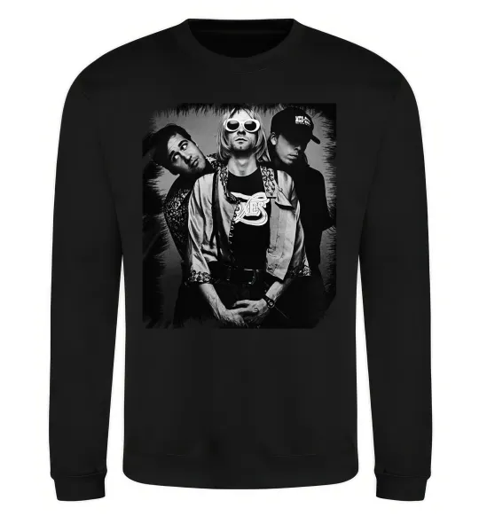 Свитшот Nirvana band photo Черный фото