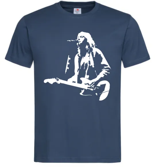 Чоловіча футболка Kurt Cobain guitar Темно-синій фото
