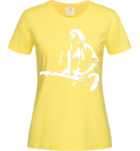 Женская футболка Kurt Cobain guitar Лимонный фото
