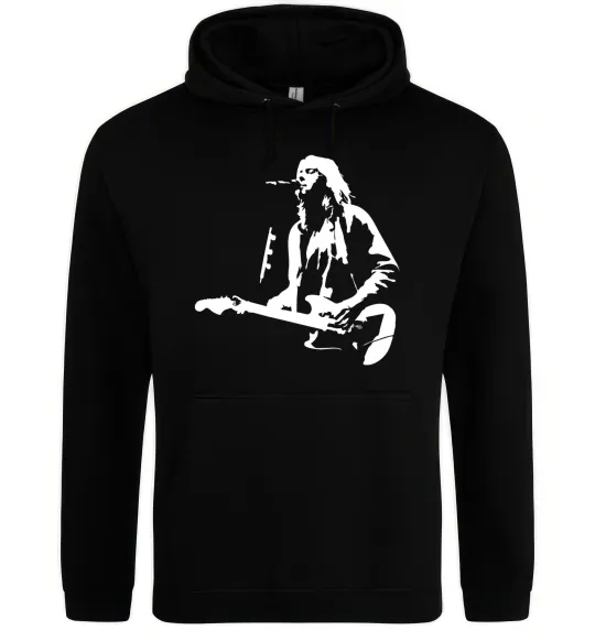 Мужская толстовка (худи) Kurt Cobain guitar Черный фото