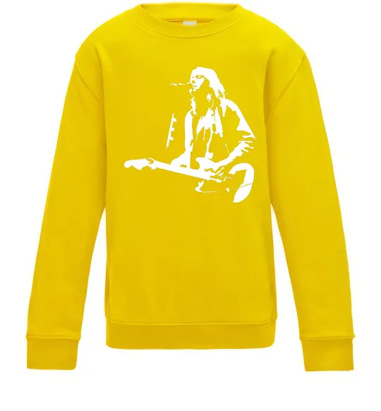 Детский Свитшот Kurt Cobain guitar Солнечно желтый фото