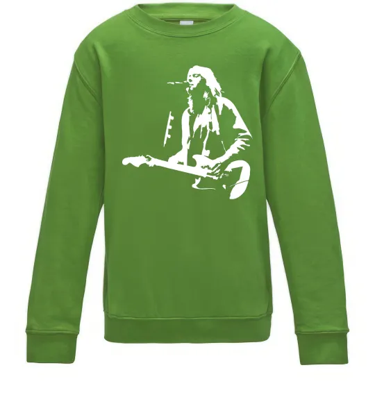 Детский Свитшот Kurt Cobain guitar Лаймовый фото