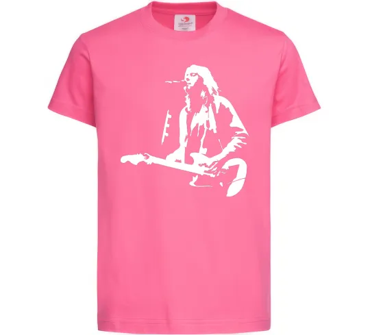 Детская футболка Kurt Cobain guitar Ярко-розовый фото