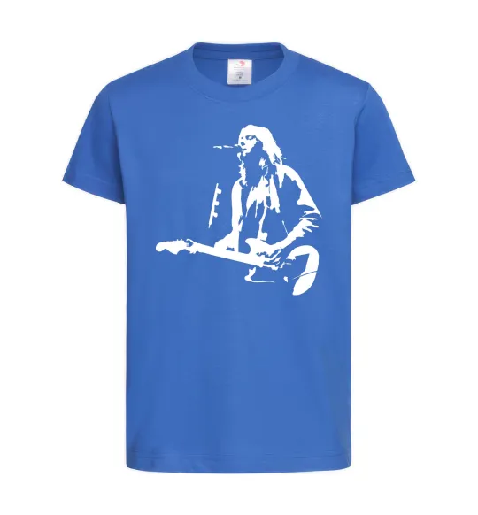 Детская футболка Kurt Cobain guitar Ярко-синий фото