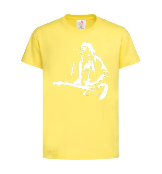 Детская футболка Kurt Cobain guitar Лимонный фото