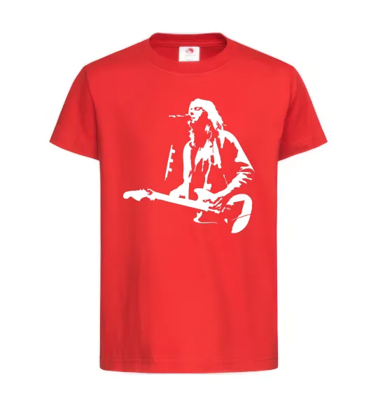 Детская футболка Kurt Cobain guitar Красный фото