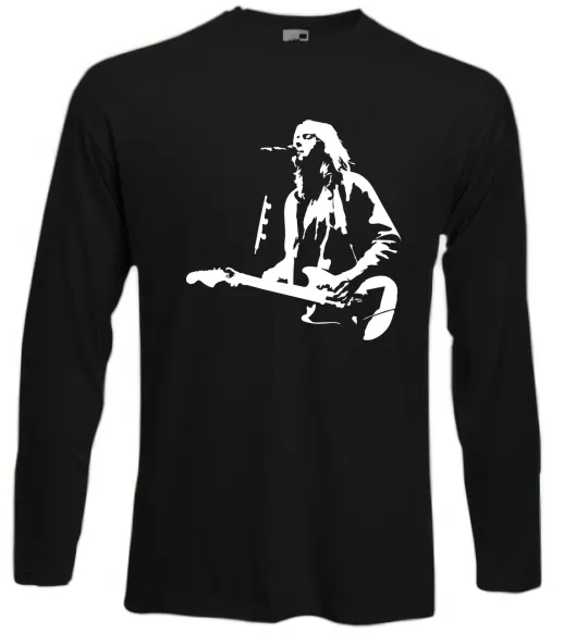 Лонгслів Kurt Cobain guitar Чорний фото