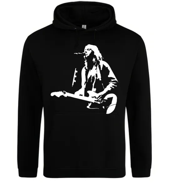 Мужская толстовка (худи) Kurt Cobain guitar Черный фото