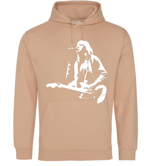 Женская толстовка (худи) Kurt Cobain guitar Песочный фото