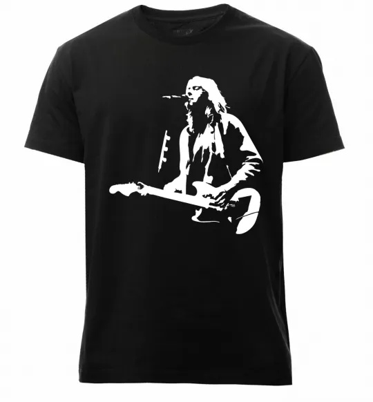 Мужская премиум футболка Kurt Cobain guitar Черный фото