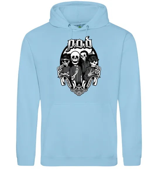 Чоловіча толстовка (худі) POD skeletons Блакитний фото