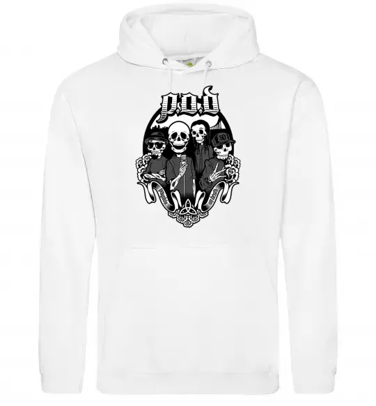 Жіноча толстовка (худі) POD skeletons Білий фото