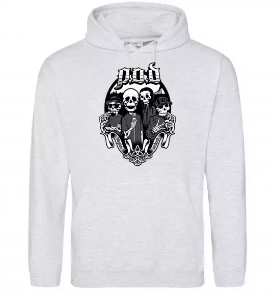 Жіноча толстовка (худі) POD skeletons Сірий меланж фото
