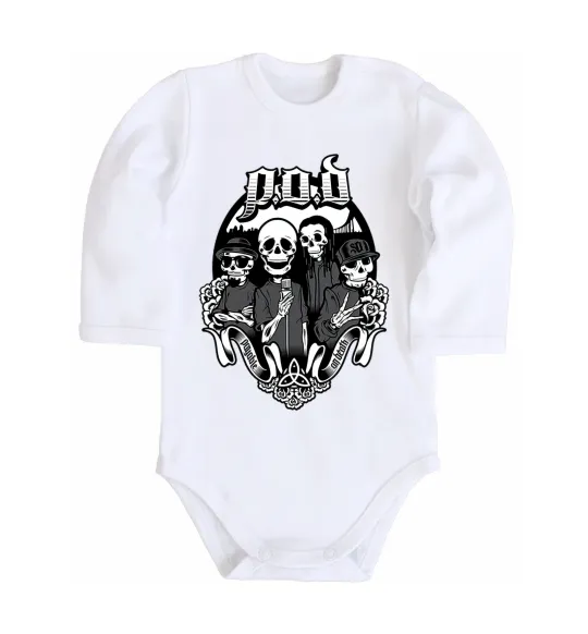 Детский боди POD skeletons Белый фото