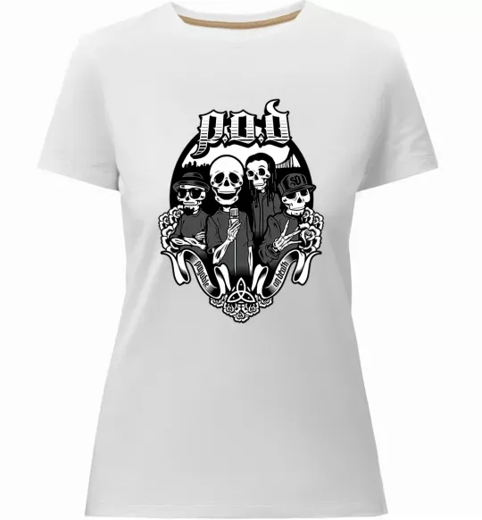 Женская премиум футболка POD skeletons Белый фото