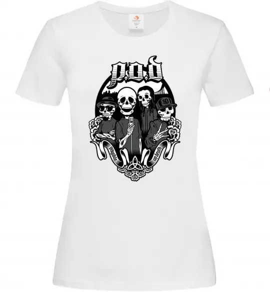 Женская футболка POD skeletons Белый фото