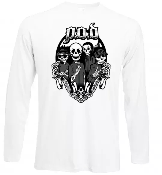 Лонгслів POD skeletons Білий фото