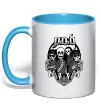 Чашка з кольоровою ручкою POD skeletons Блакитний фото